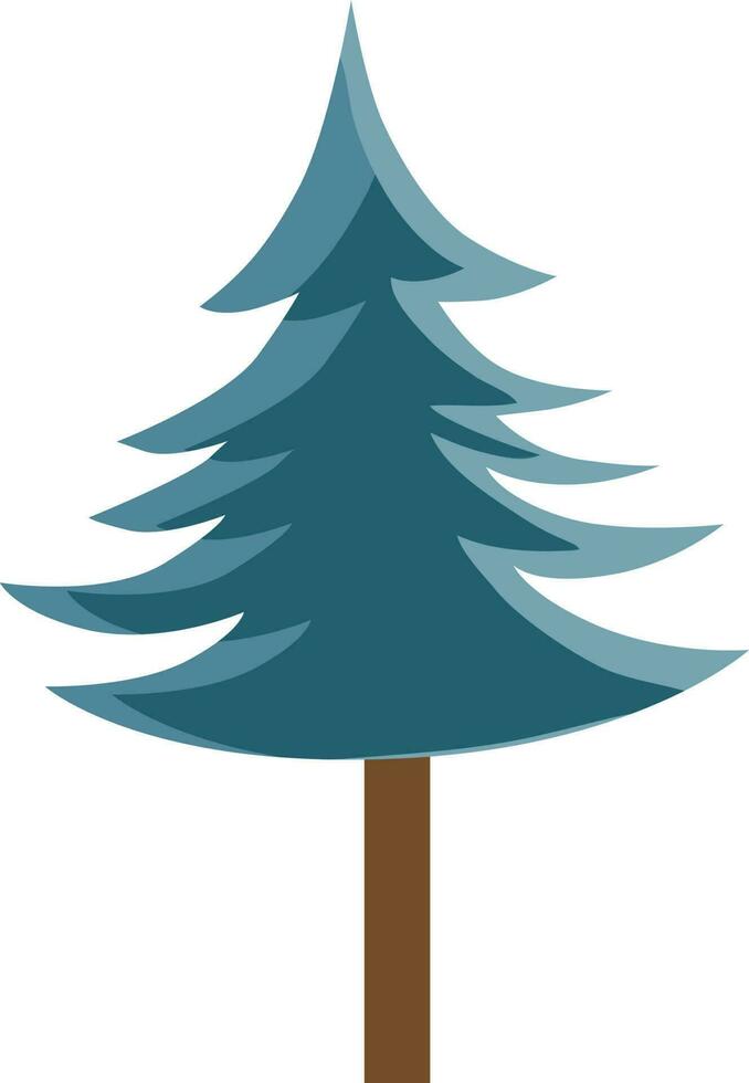 Illustration of xmas tree in flat style. vector