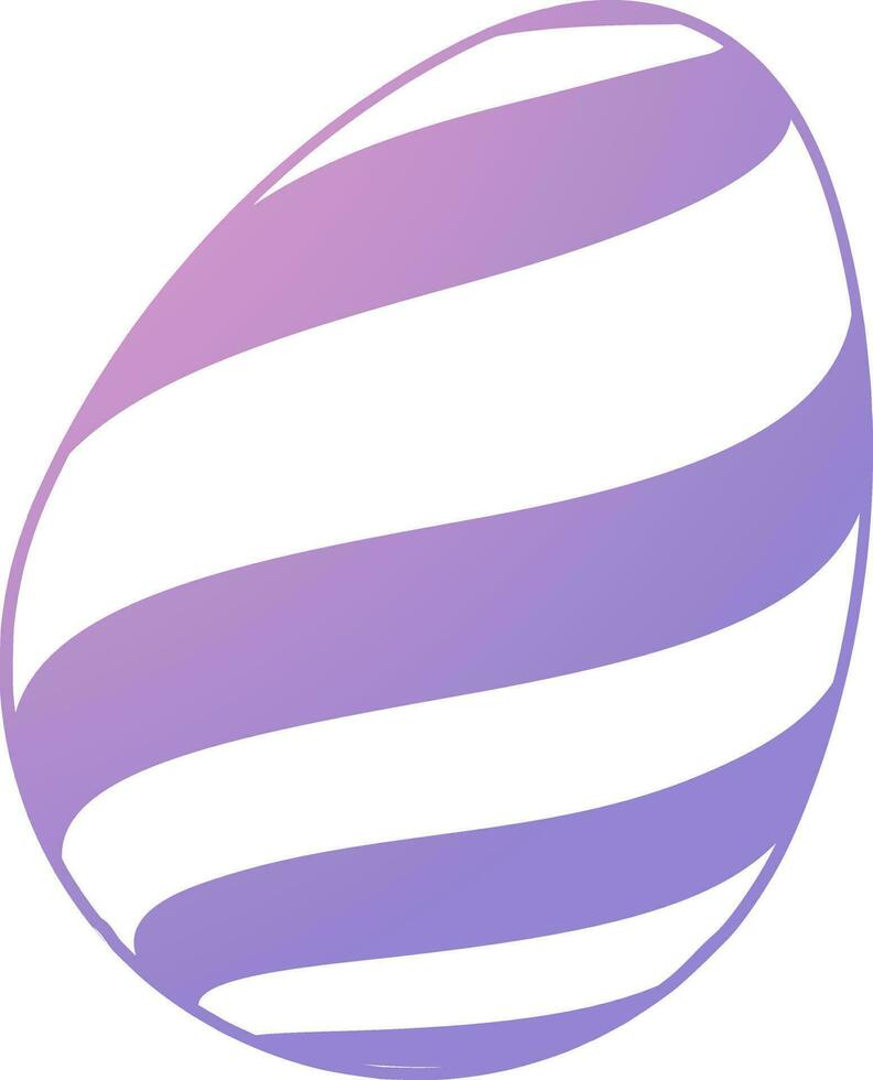 White and purple Easter Egg in flat style. vector