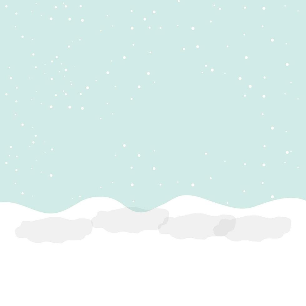 Illustration of winter landscape with snowfall. vector