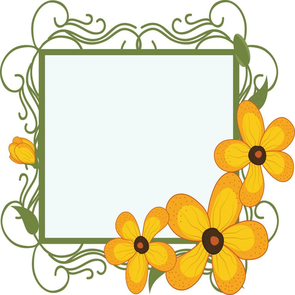 Yellow and green combination Ornamental frame. vector