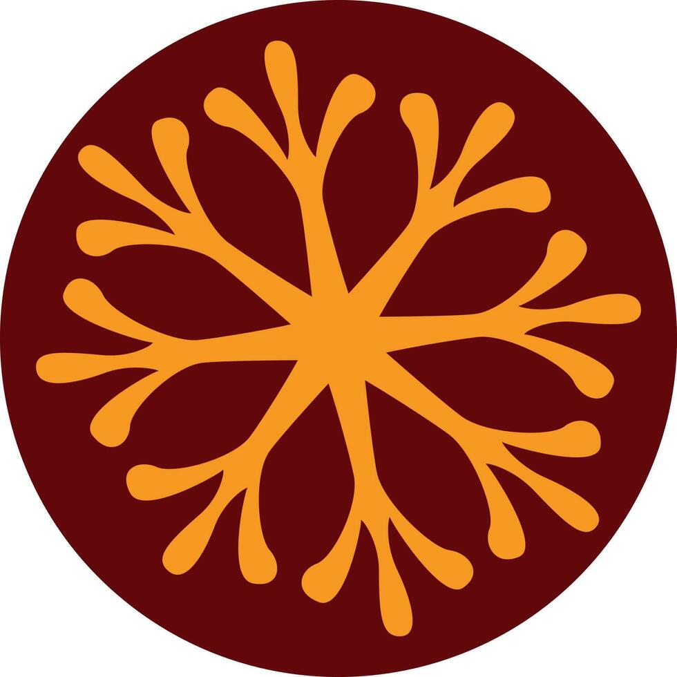 Snowflake design in circular shape. vector