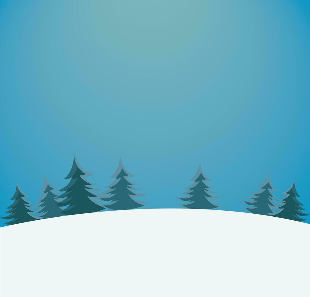 Beautiful nature background with Xmas Trees and snow. vector