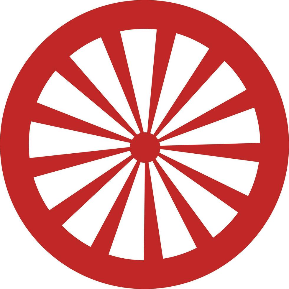 Icon of lemon slice in red color. vector