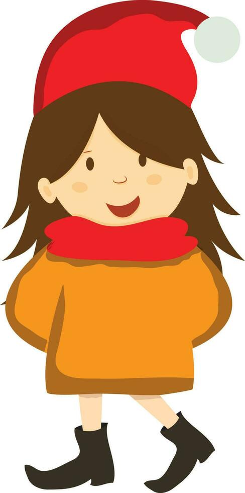 dibujos animados personaje de sonriente muchacha. vector