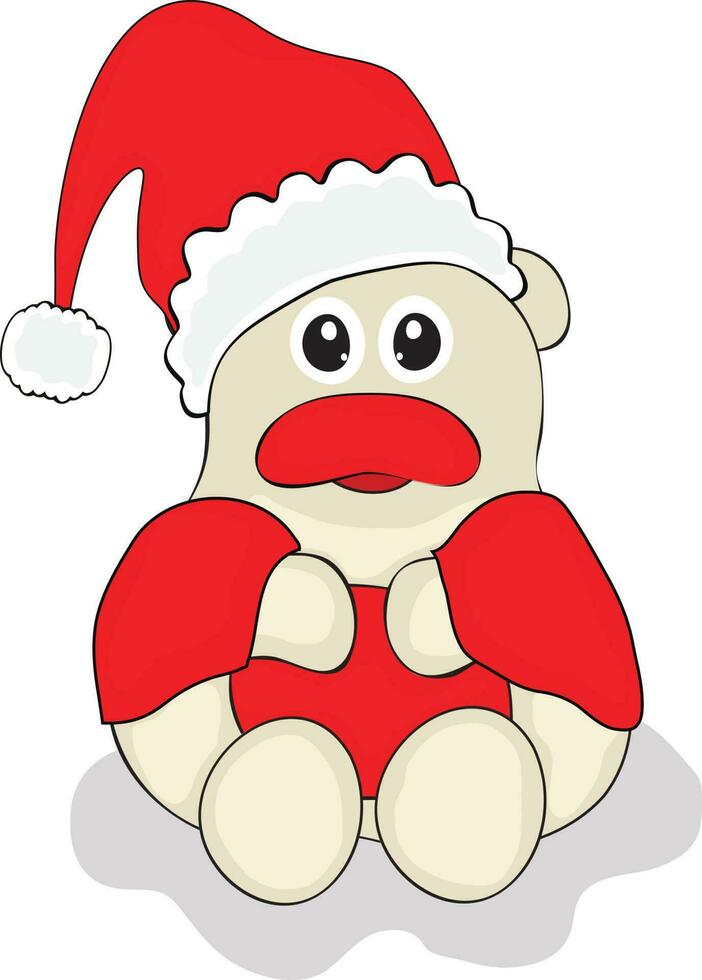 personaje de osito de peluche oso vistiendo Navidad vestido. vector