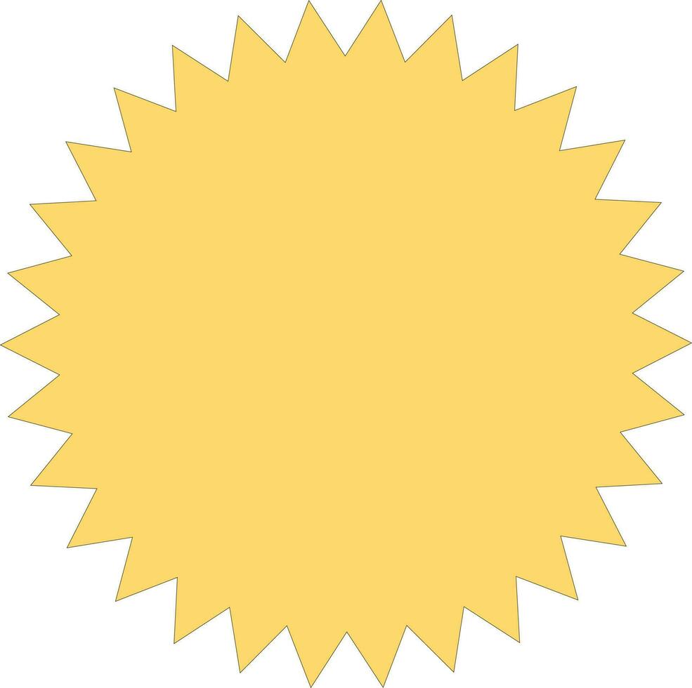 Flat style circle of outline black in yellow color. vector