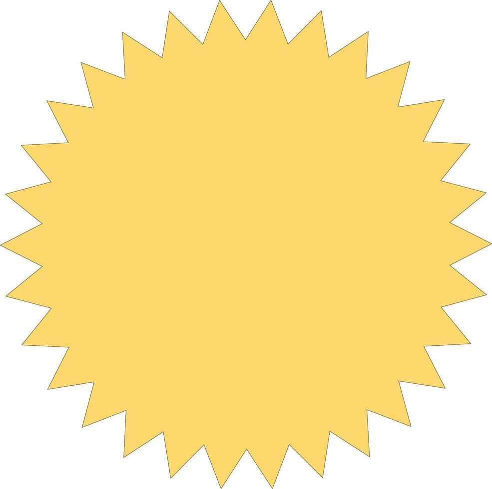 Flat style circle of outline black in yellow color. vector