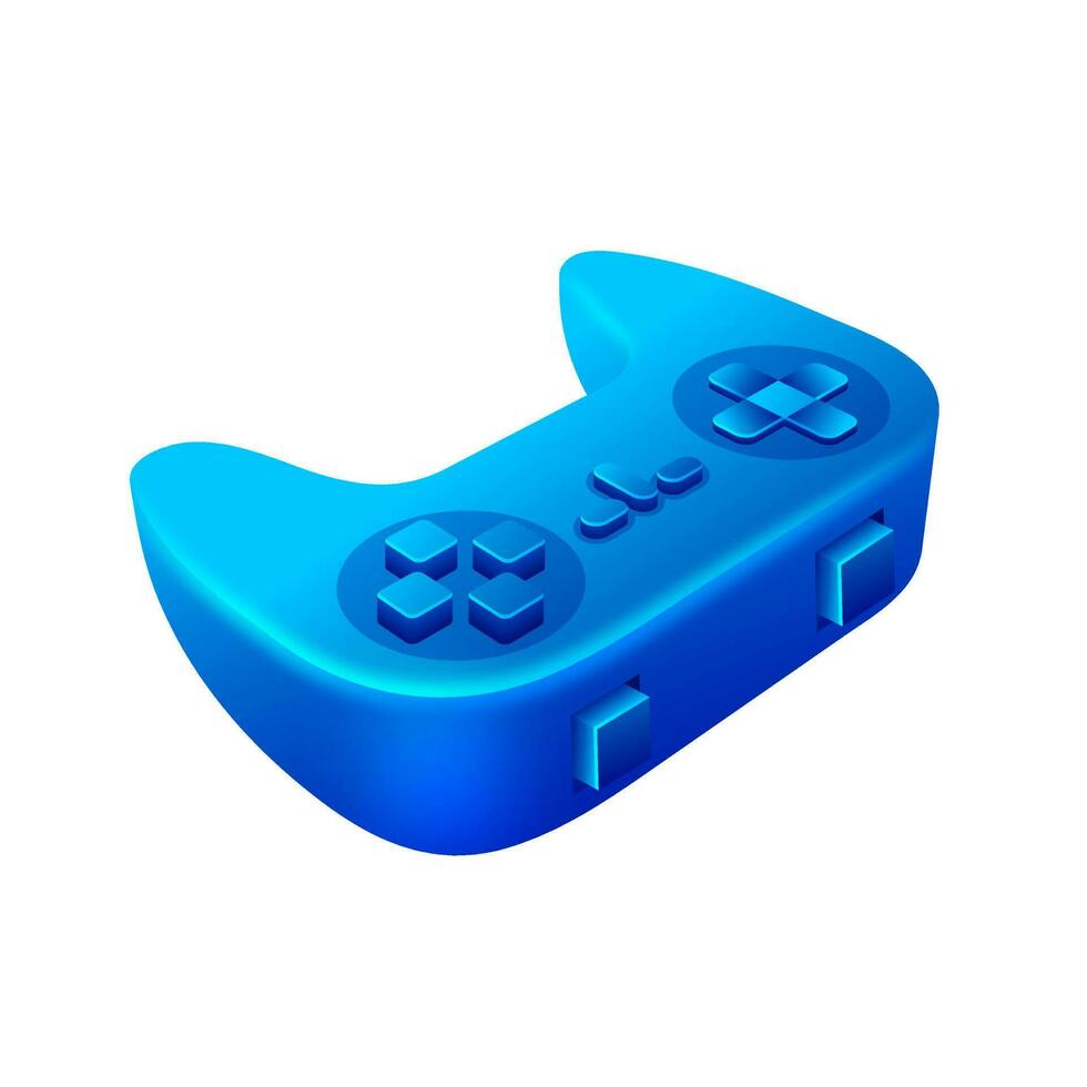 3d aislado ilustración de gamepad en azul color. vector