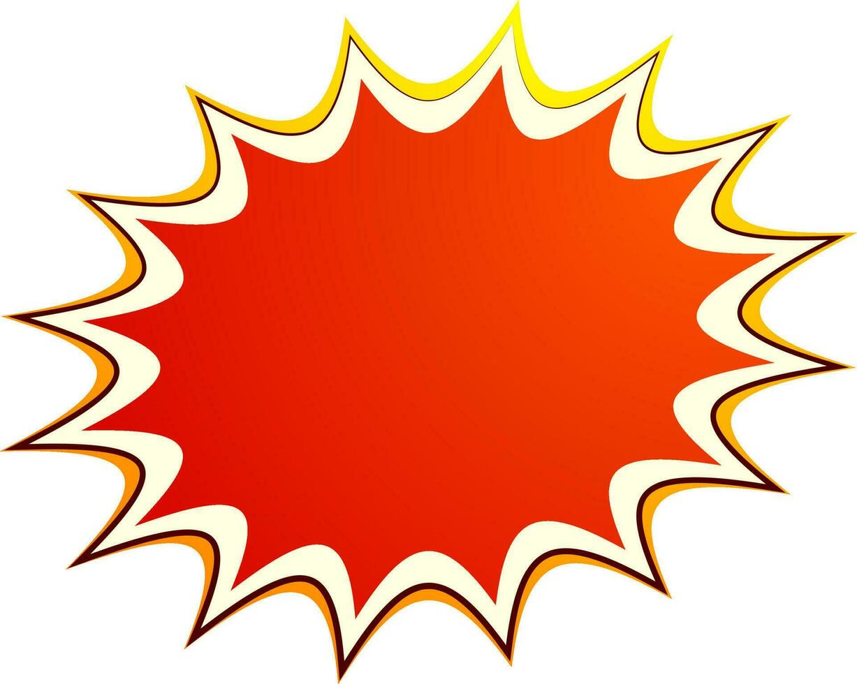 Glossy orange pop art sticker. vector