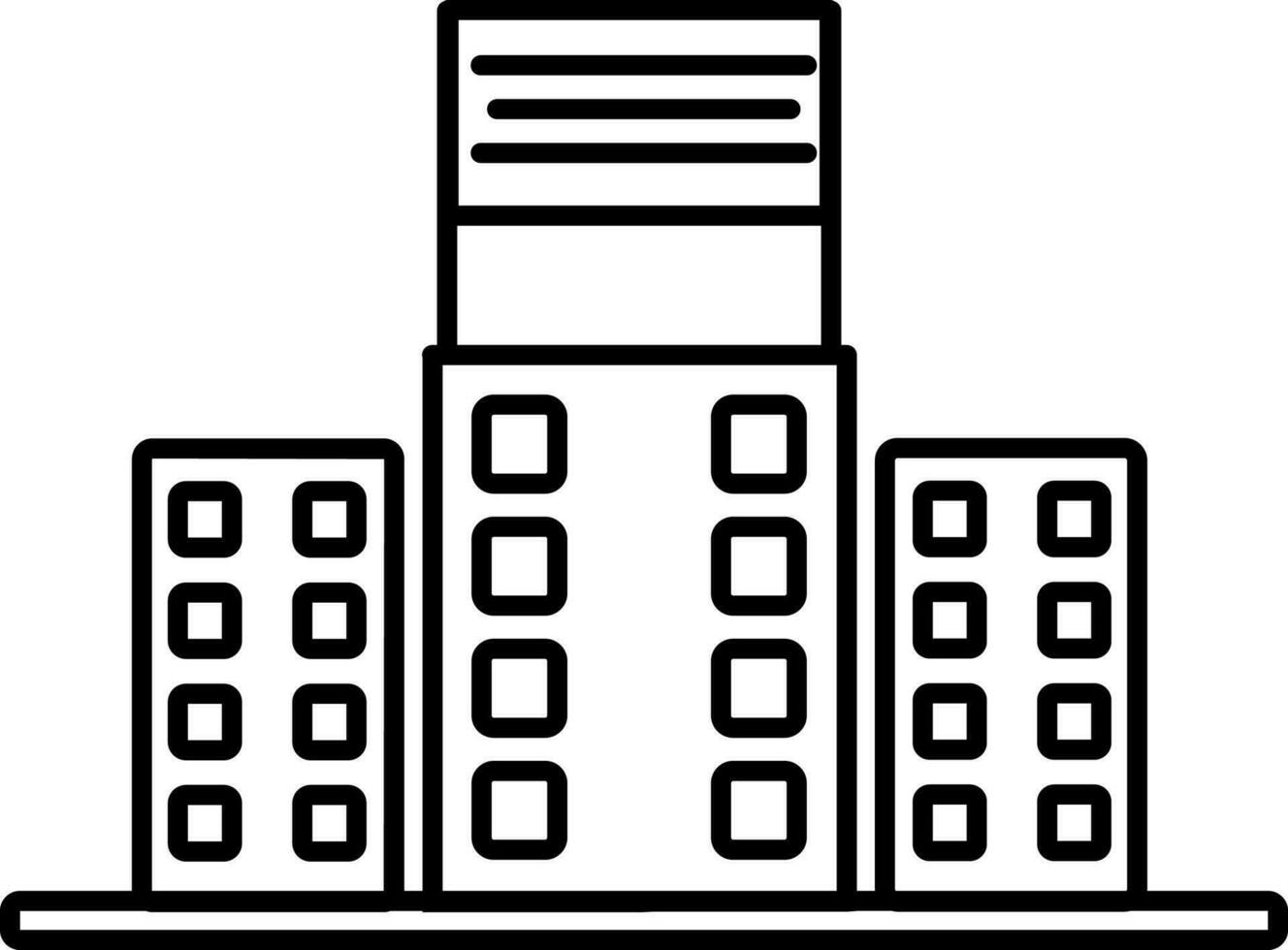 Pictogram of holding on building icon for outdoor advertisement. vector