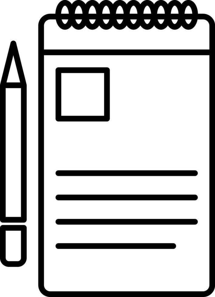 Flat style icon of letter head with pen in black color. vector