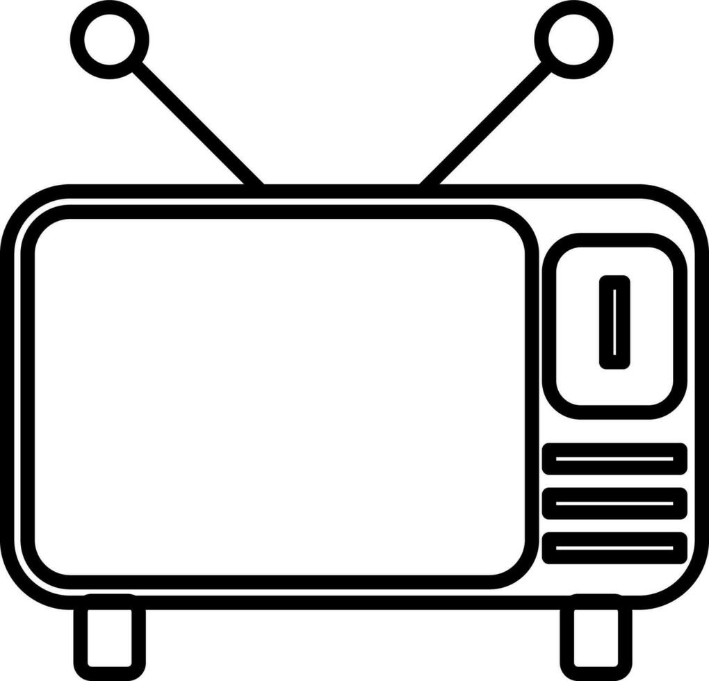 Retro style television in black line art. 24283748 Vector Art at Vecteezy