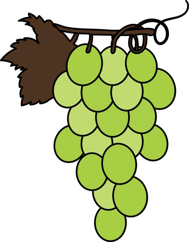 Illustration of grapes icon for agriculture in stroke. vector