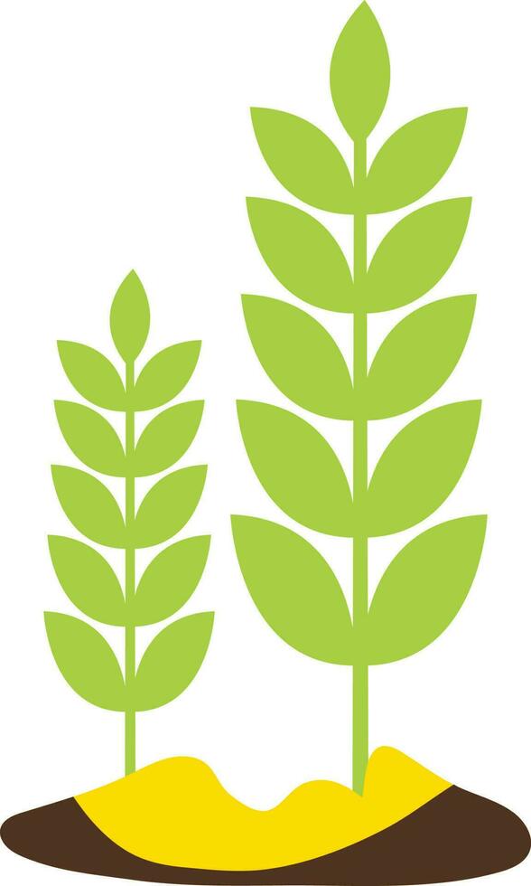 Green plant icon with soil in isolated. vector