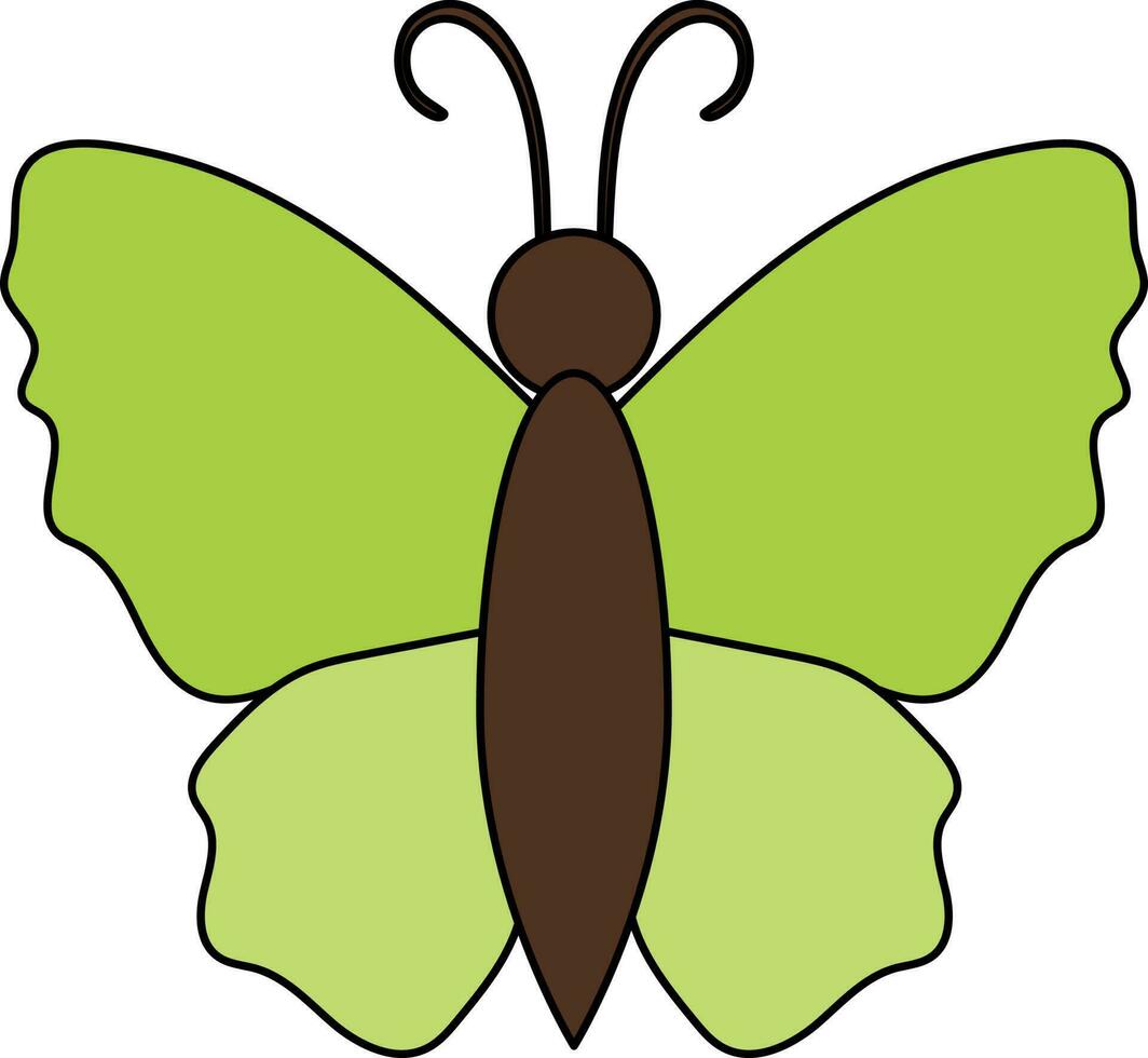 Illustration of butterfly icon for agriculture with stroke. vector