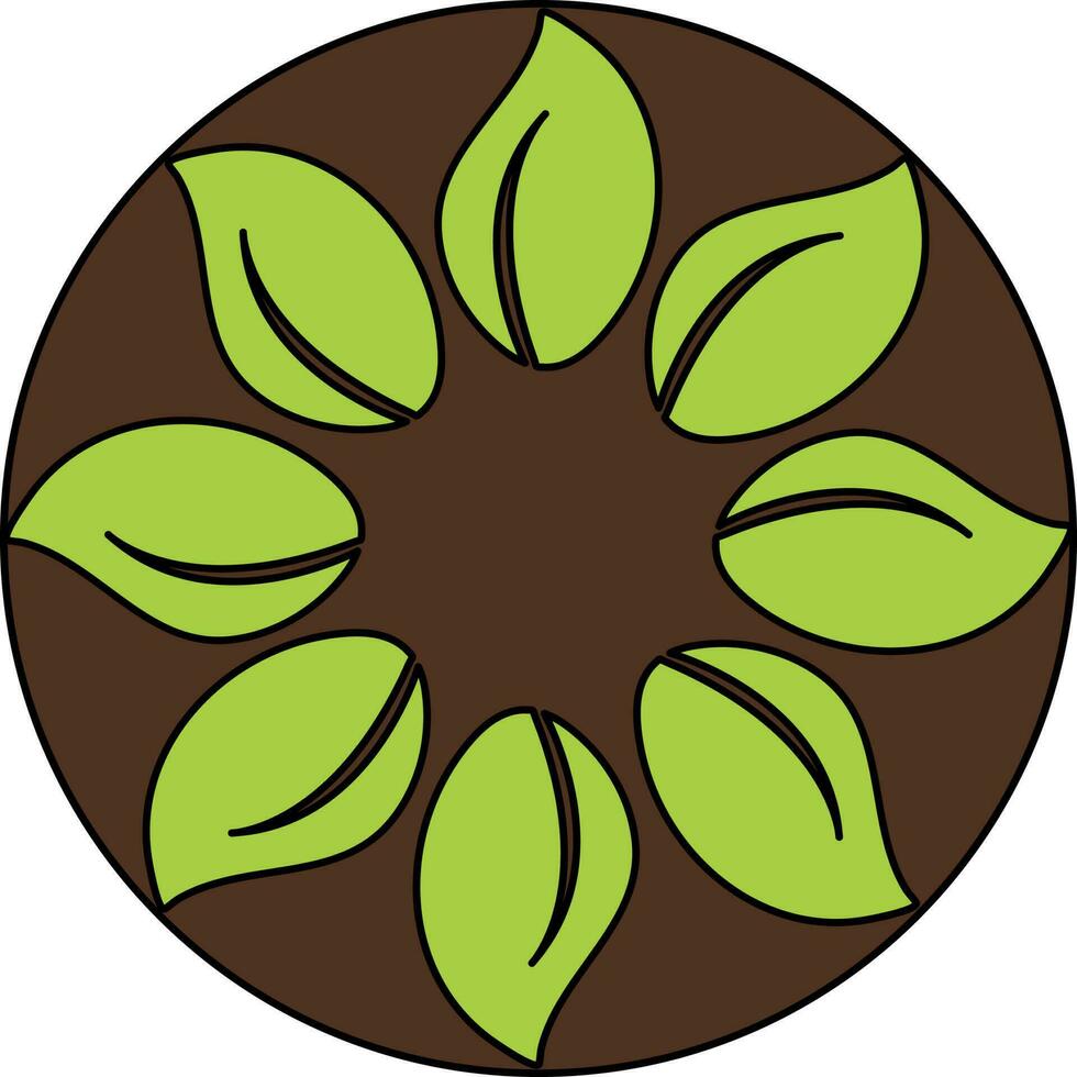 icono de verde hoja en circular antecedentes con ataque. vector