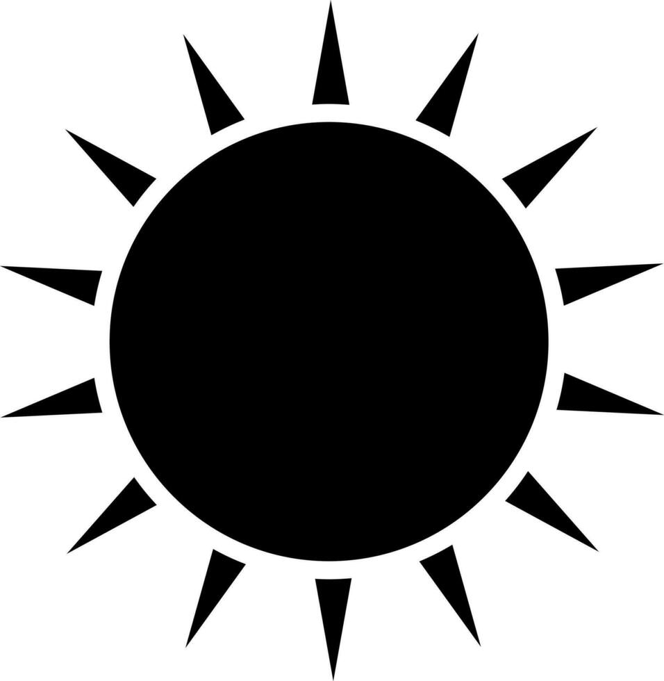 Silhouette style of sun icon for light concept. vector