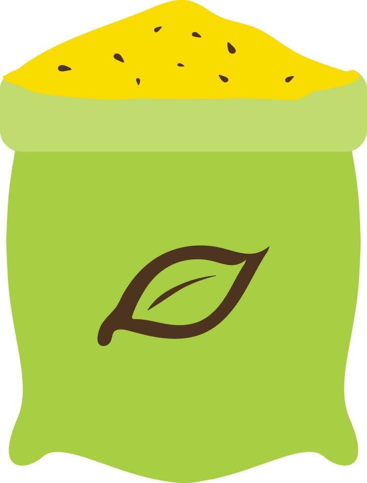 Green color of bag icon for agriculture concept. vector