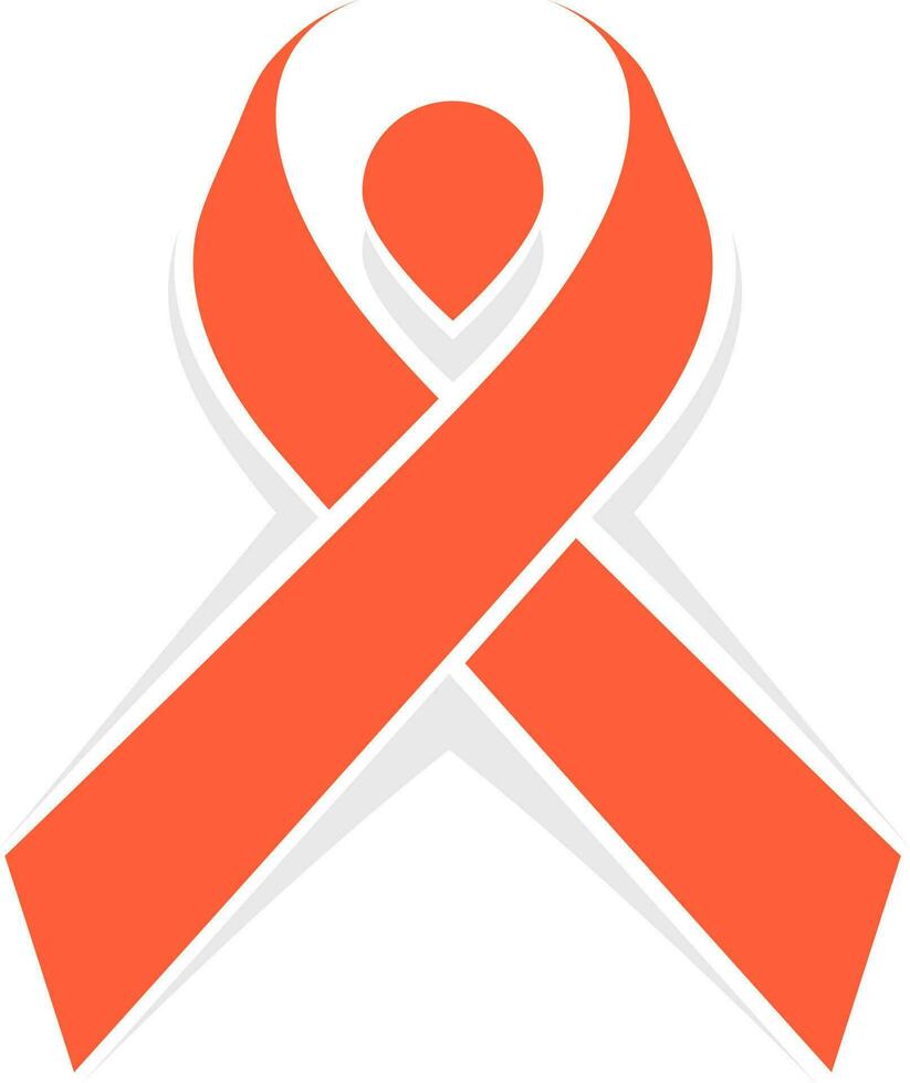 Orange awareness ribbon design. vector