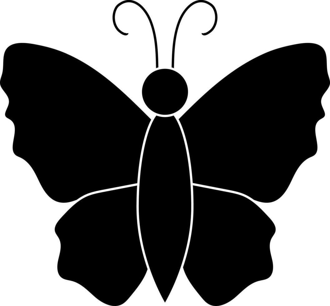 Illustration of butterfly icon for agriculture with black style. vector