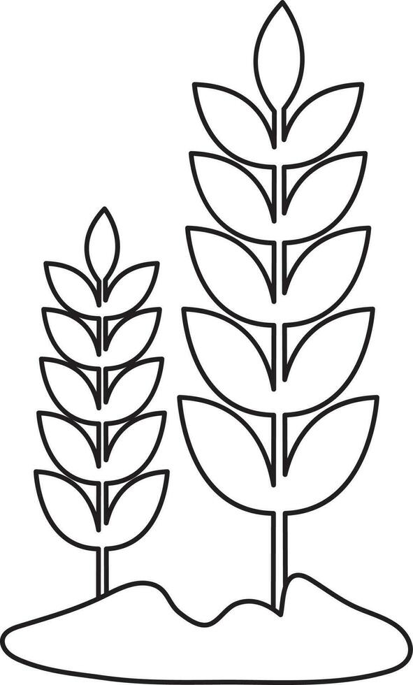Plant icon with soil in isolated with stroke style. vector