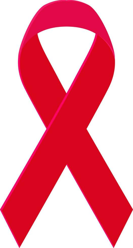 Red awareness ribbon symbol. vector