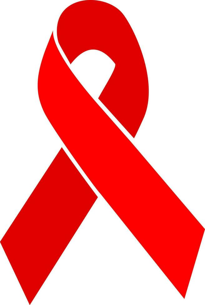 Red awareness ribbon icon. vector