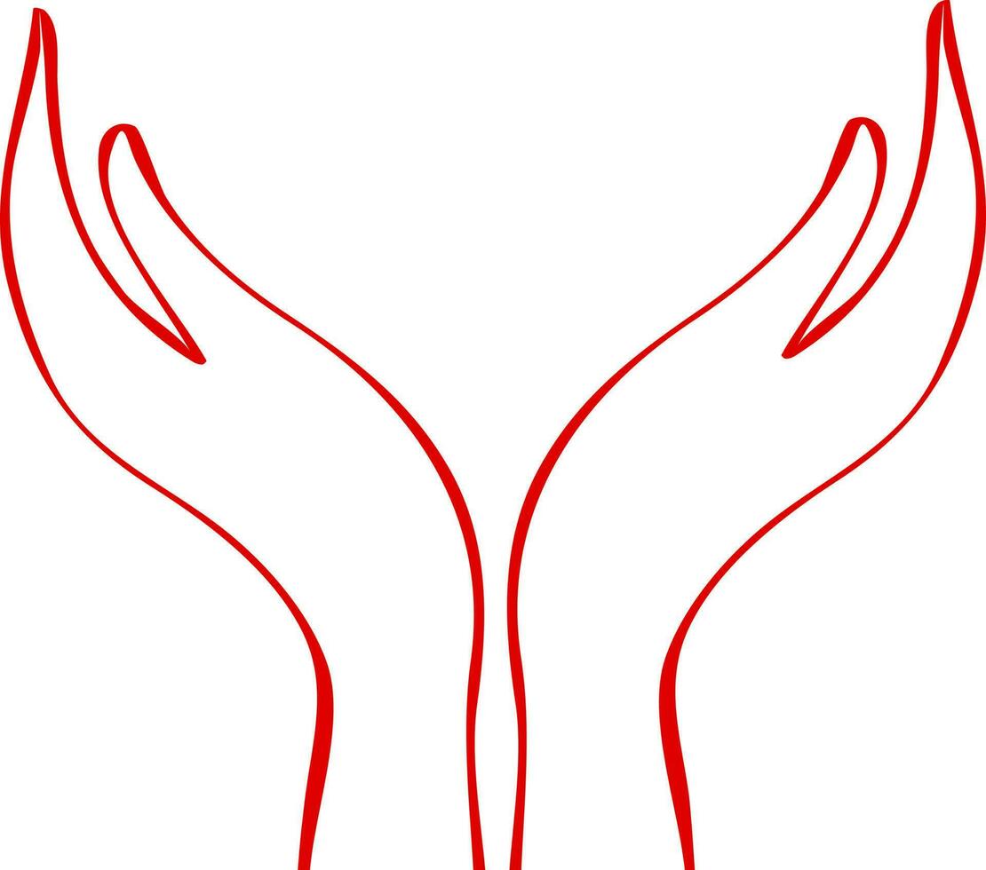 Protecting human hands sign or symbol. vector