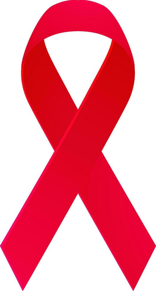 Red Awareness Ribbon icon or symbol. vector