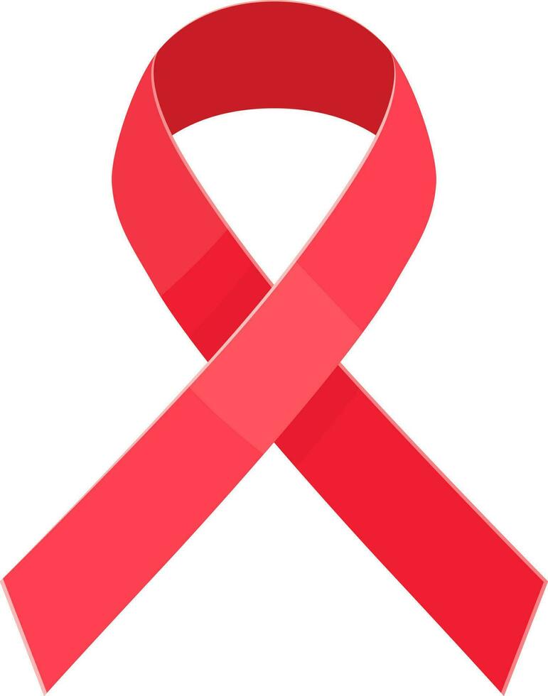 Aids awareness ribbon sign or symbol. vector