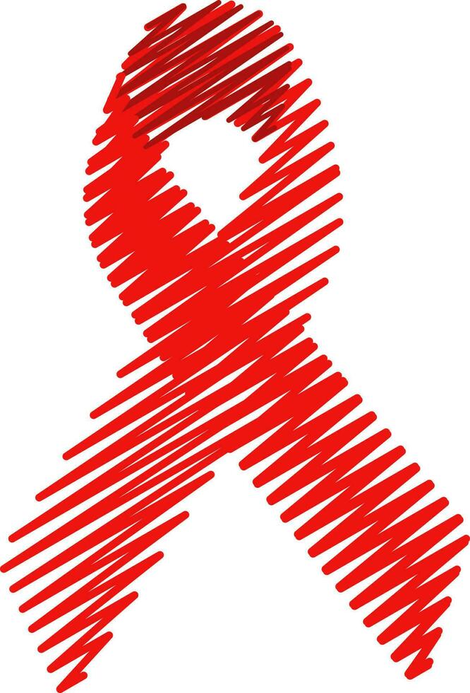 rojo SIDA conciencia icono. vector