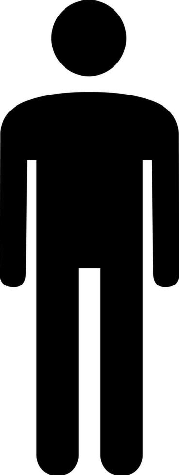 Flat Man icon or symbol in black color. vector