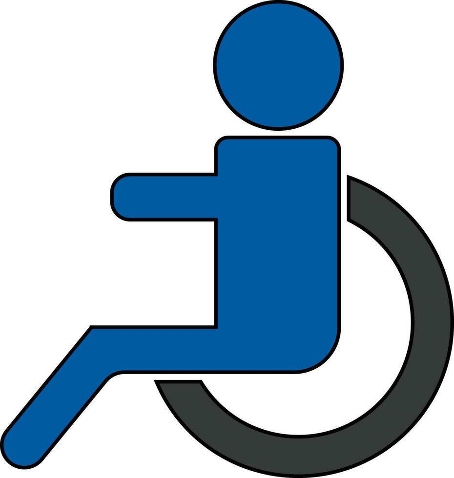 Illustration of disabled human flat icon. vector