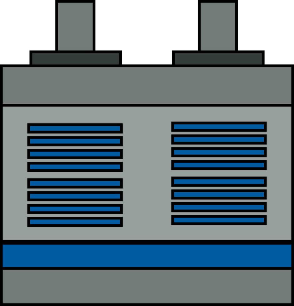 Illustration of electric transformer in flat style. vector