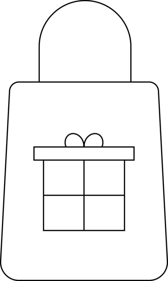 Illustration of shopping or gift bag in flat style. vector