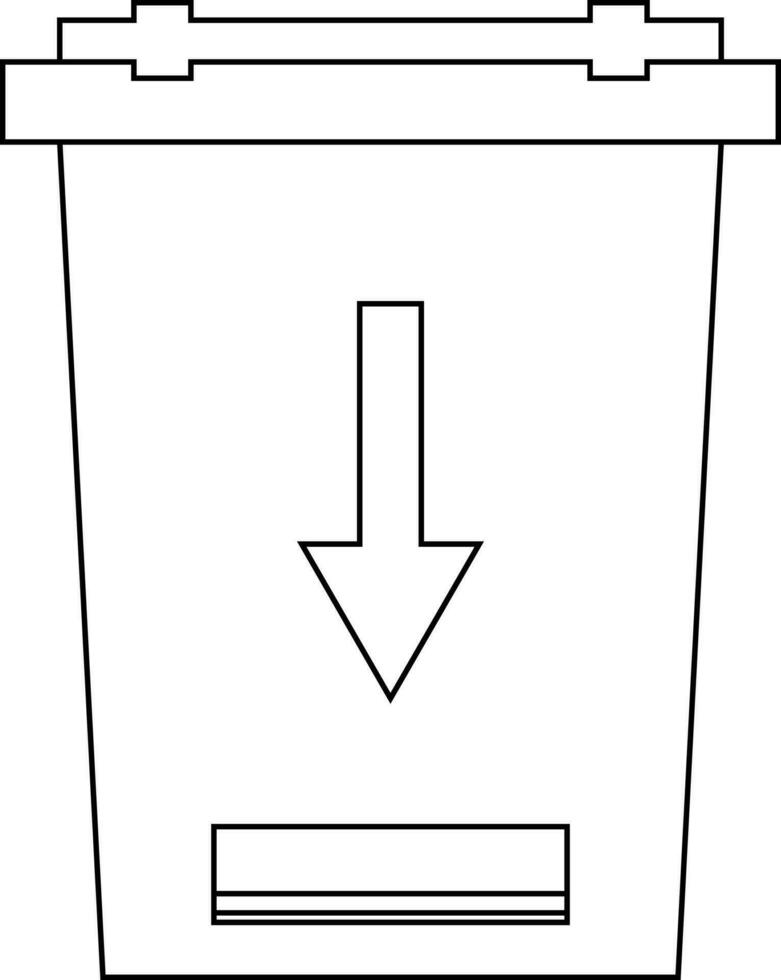 Illustration of trash bin in flat style. vector