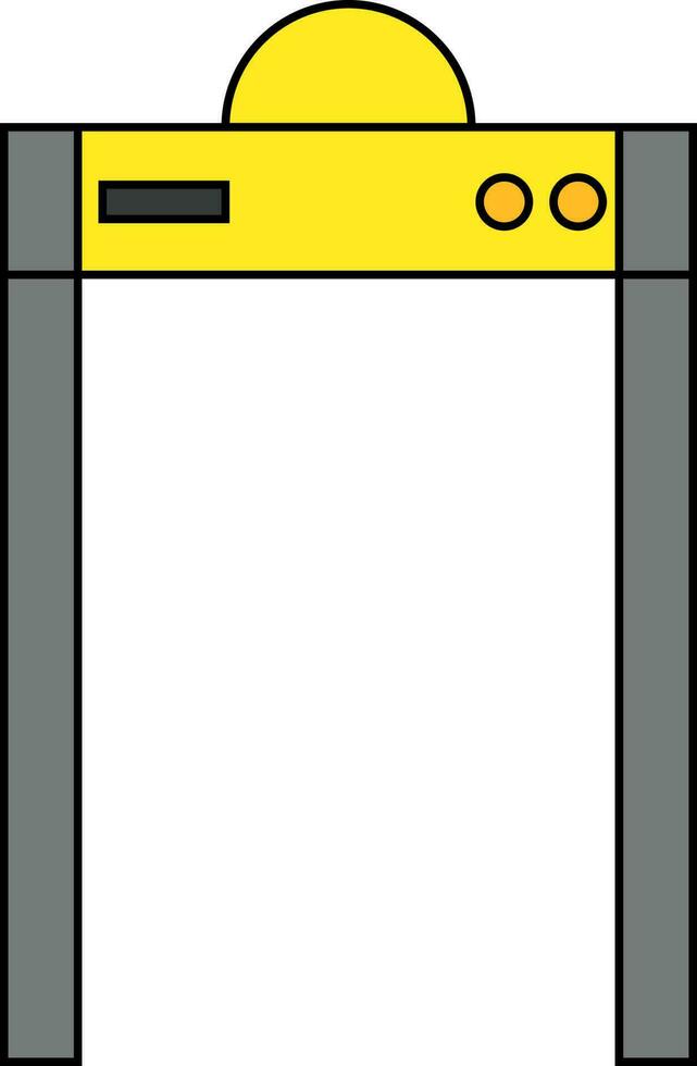 Icon of metal detector door machine in flat style. vector