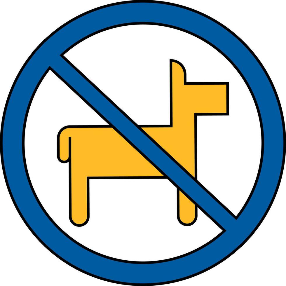 Vector sign of Prohibition dog or no dog allow.