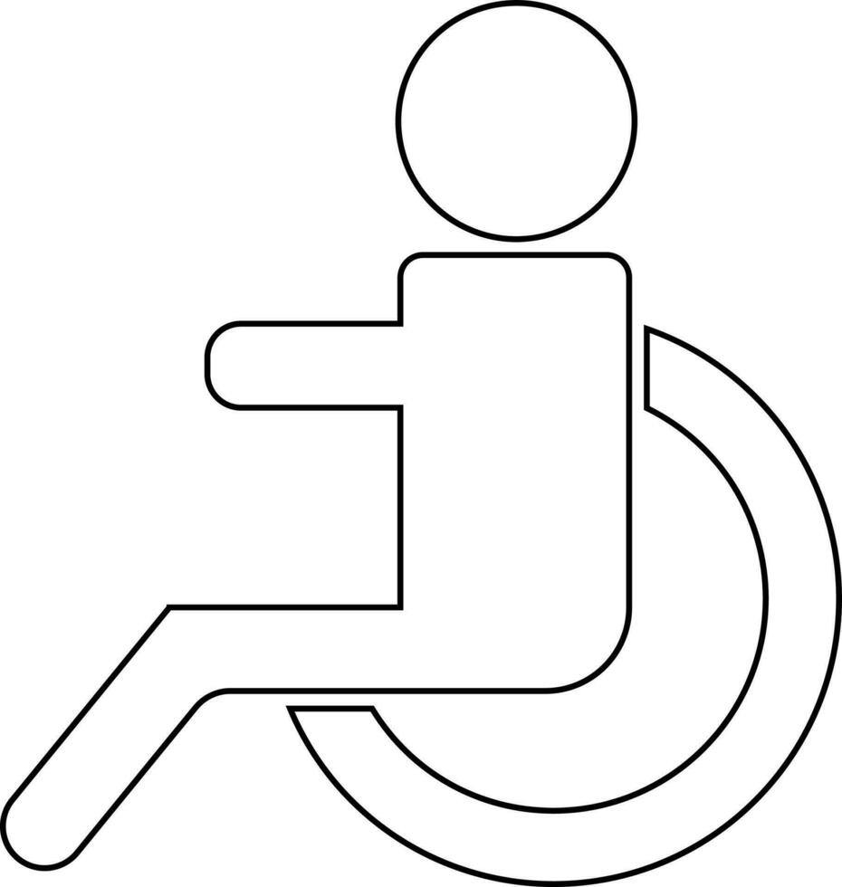 Illustration of disabled human icon in flat style. vector