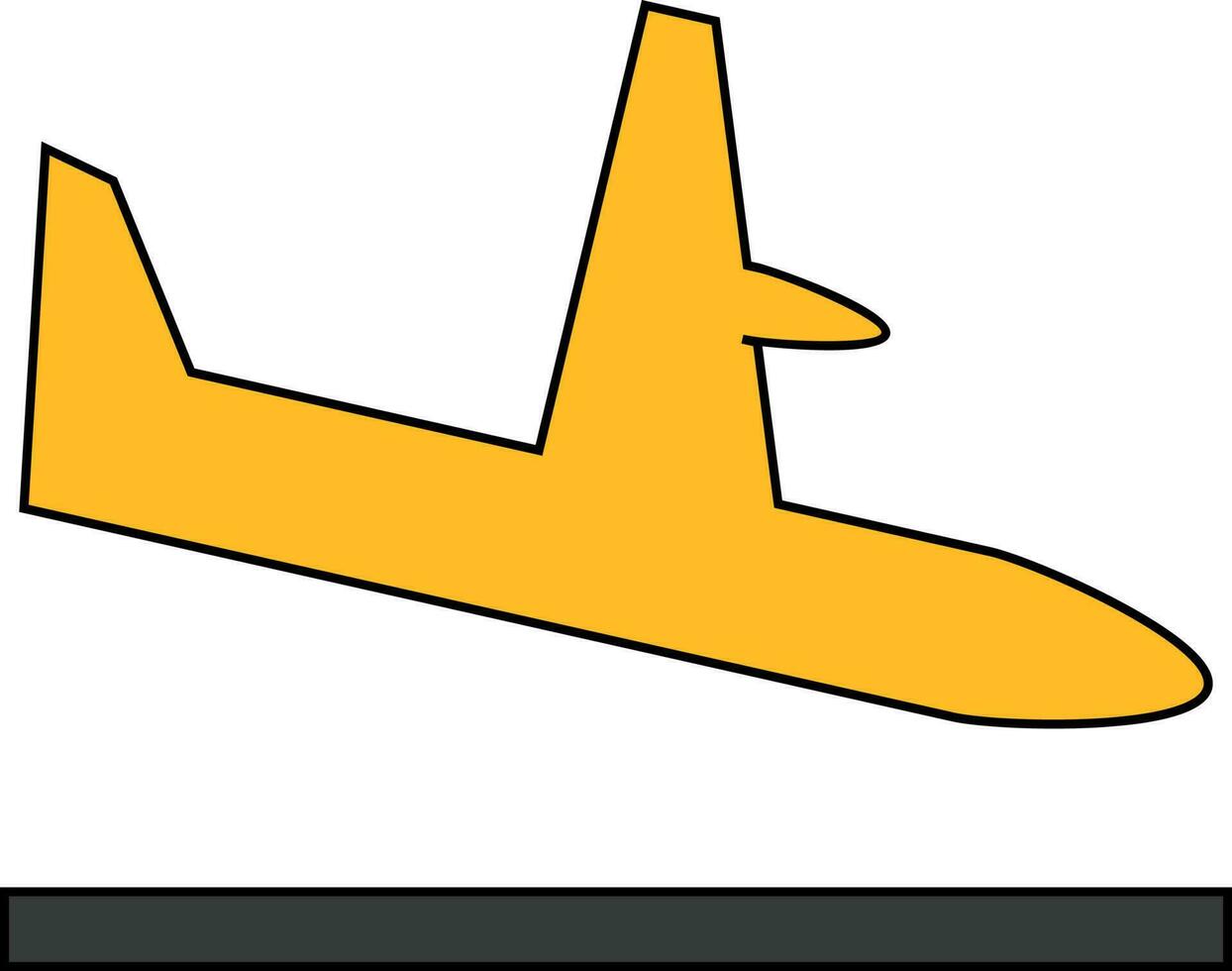 Isolated landing airplane in flat style. vector