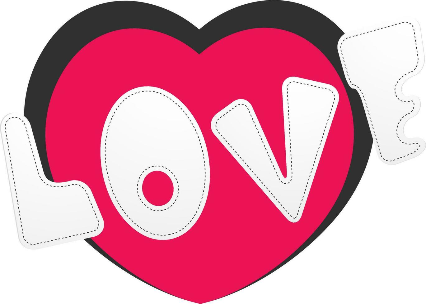 Paper Text Love on creative heart. vector