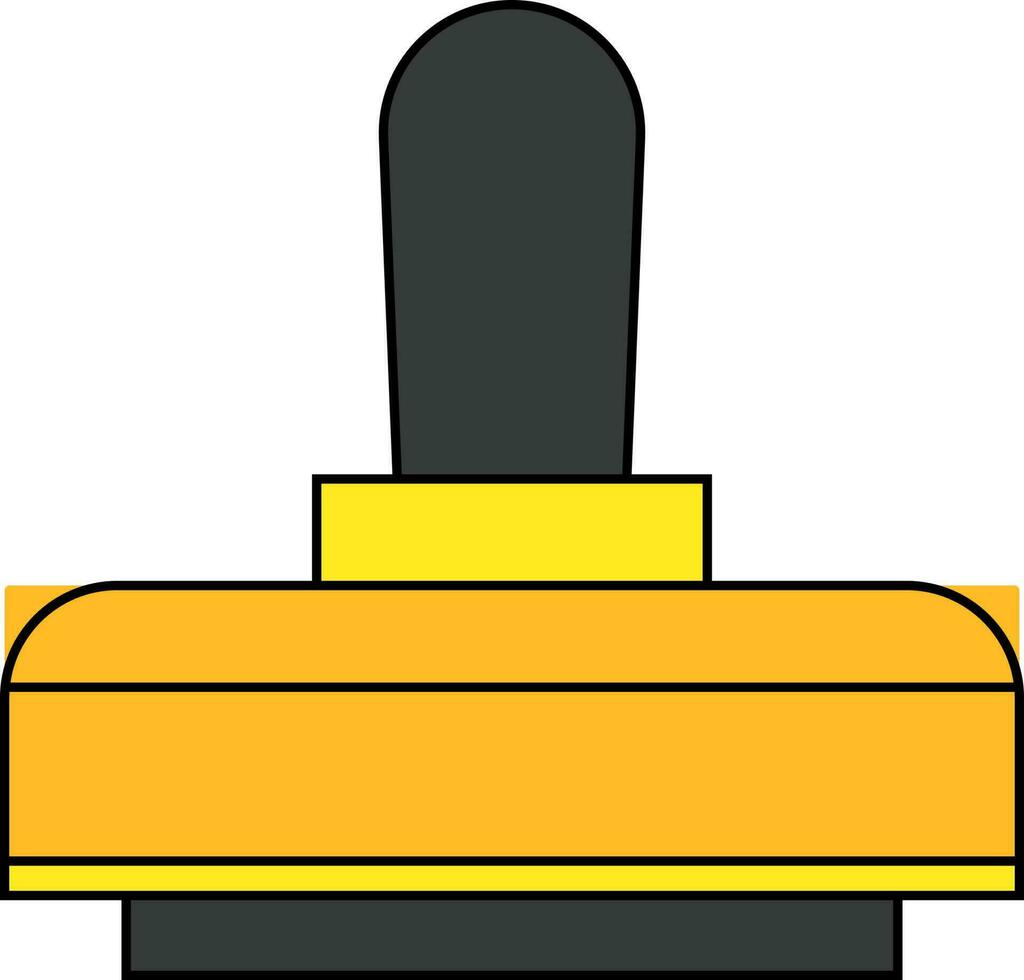 Icon of stamp in flat style with yellow and gray color. vector