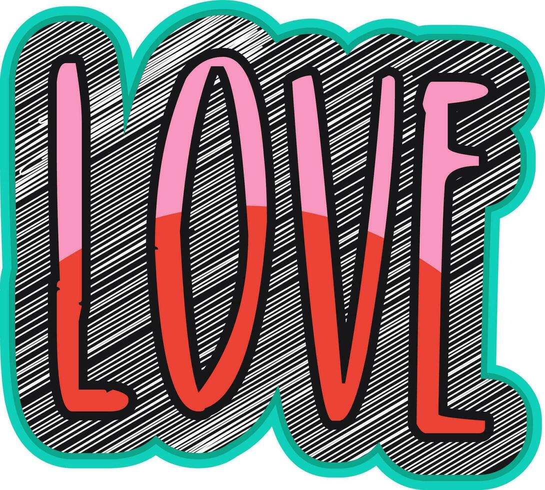 creativo texto diseño amor. vector