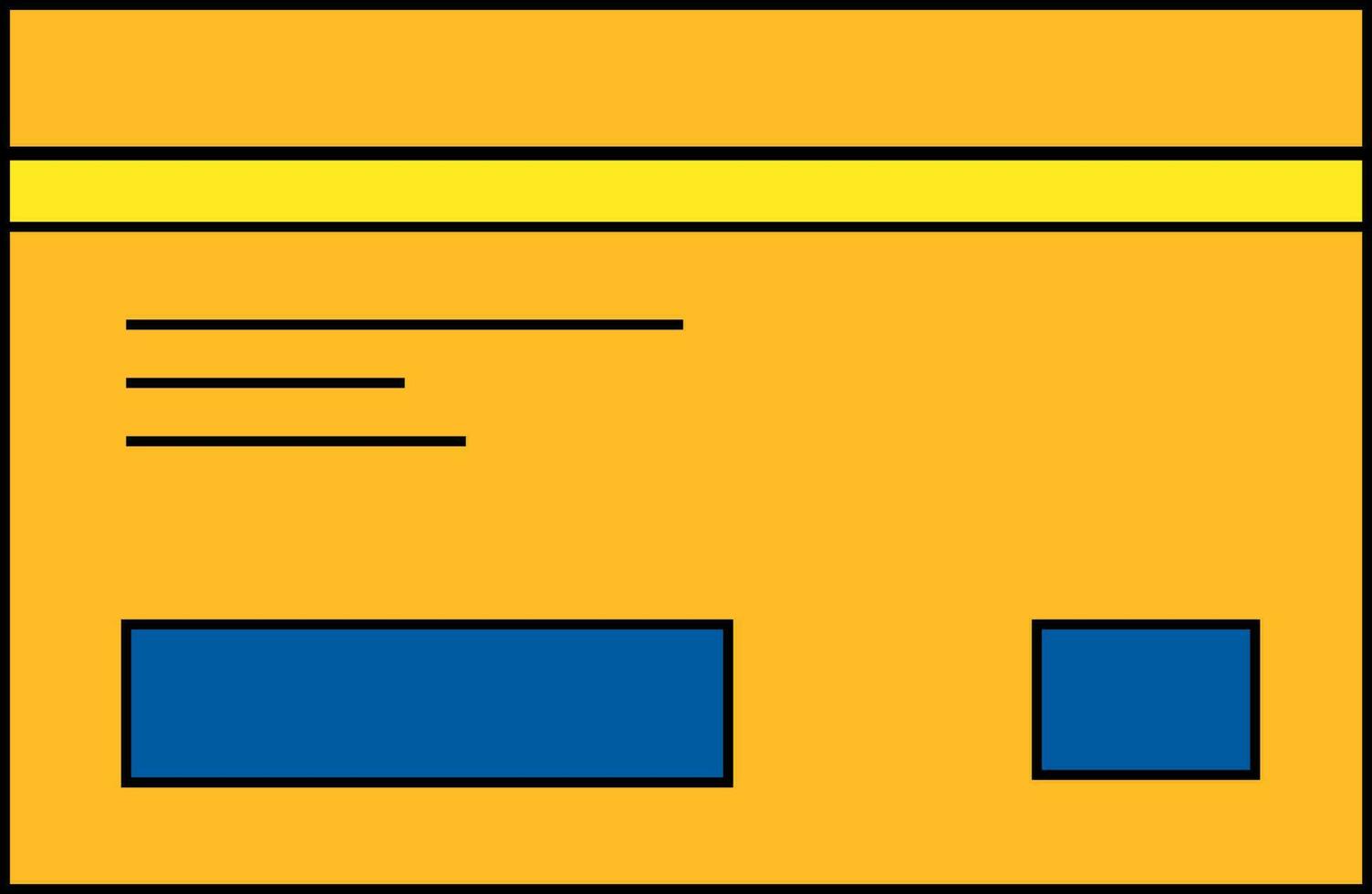 Isolated boardin pass icon in yellow and blue color. vector