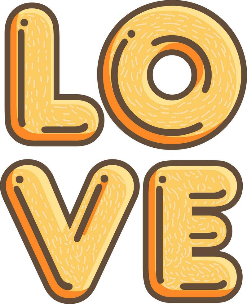 Creative text design Love. vector