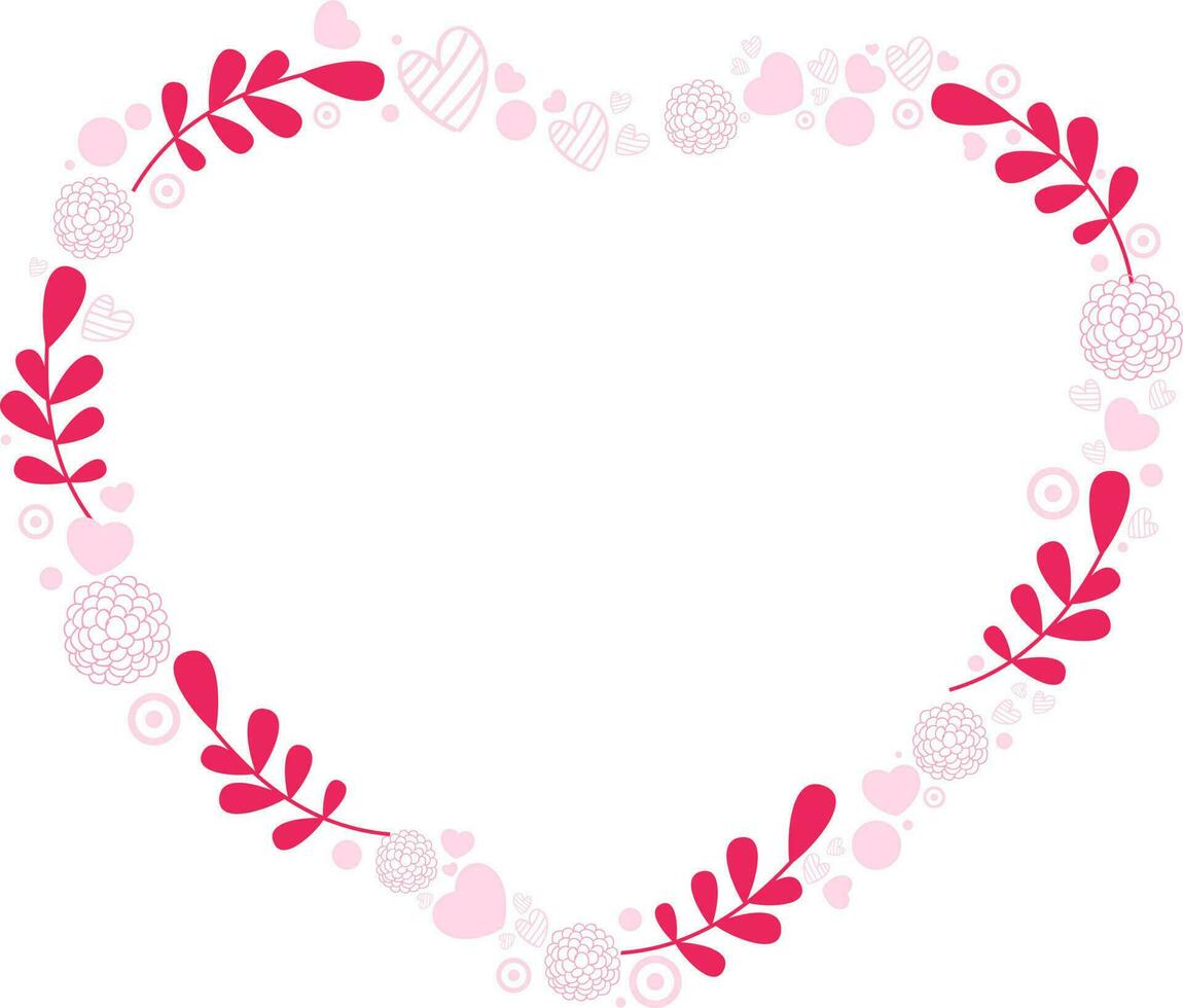 Beautiful floral heart shape for Love concept. vector