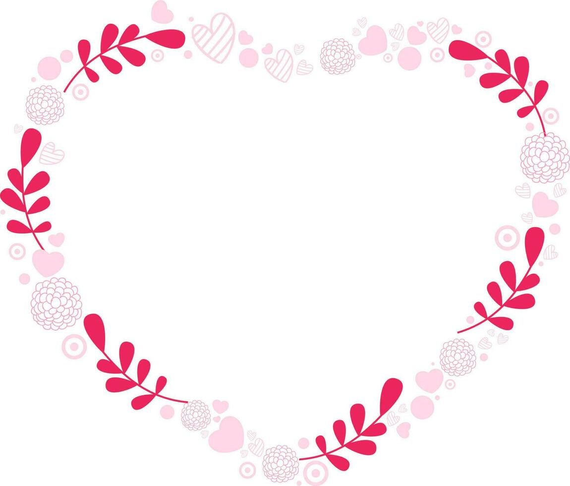 Beautiful floral heart shape for Love concept. vector