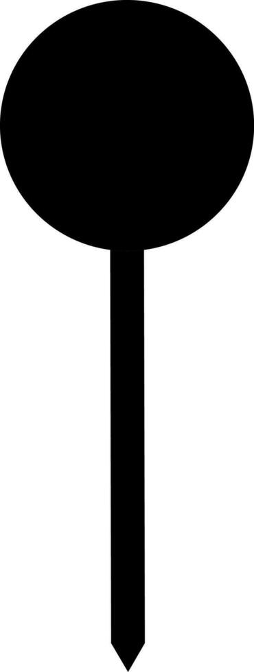 Vector illustration of push pin icon in glyph style.
