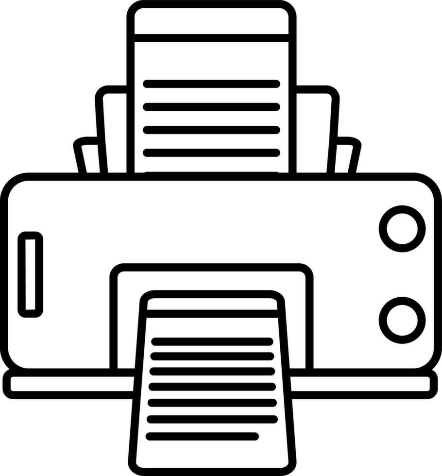 Isolated illustrtation of printer icon in line art. vector