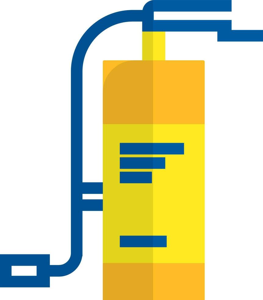 plano ilustración de fuego extintor en medio sombra. vector